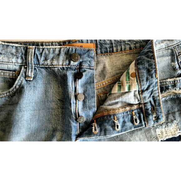 Joe's Jeans Collector's Edition A-Line Shorts Blue Fade Distress Cut Off 30 New - Picture 3 of 8